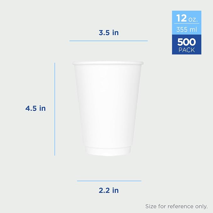Karat 12 oz Double-Wall Insulated Coffee Cup White Disposable Paper Hot Cup - Image 3