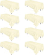 8 Pack Beige Tablecloth 60 x 126 Inch Rectangular Tablecloths for 8 Foot Rectangle Tables, Wrinkle Resistant Beige Table Cloth Washable Polyester Fabric Table Covers for Buffet Wedding Party Banquet