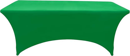 6-Pack 6ft Spandex Table Covers for Rectangle Standard Folding Tables - Wrinkle Resistant Stretch Tablecloths - Ultimate Fitted Table Protector for Parties, Trade Shows, Wedding