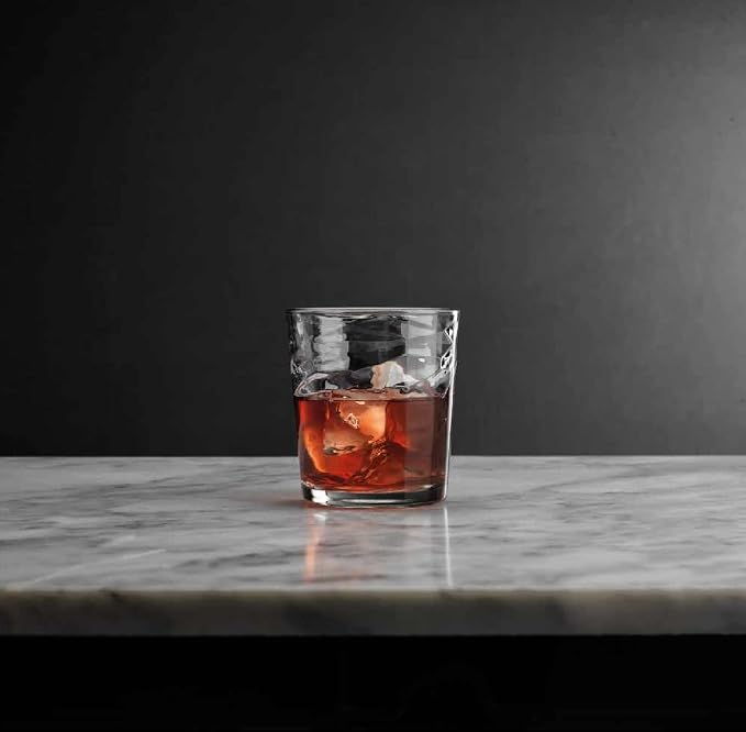 Glaver's Whiskey Glasses Set of 6. Hammered Cocktail Glasses, 13oz. Bar - Image 4