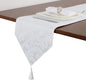 EHouseHome Jacquard Damask Reversible White Table Runners by EHouseHome