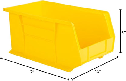 Hudson Exchange 15" x 8" x 7" Plastic Stackable Storage Bin and Hanging Container, Yellow