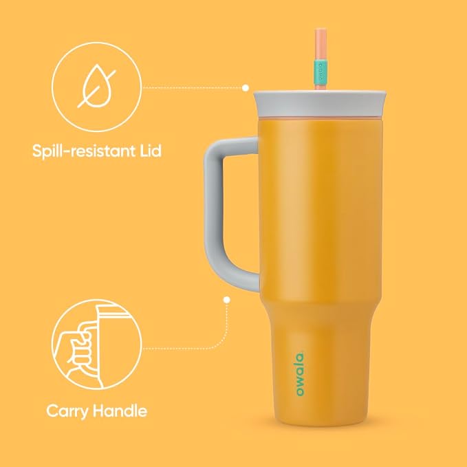 Owala Tumbler Stainless Steel Water Bottle 40 oz Tropical | 2-in-1 Sip-or-Swig - Image 3