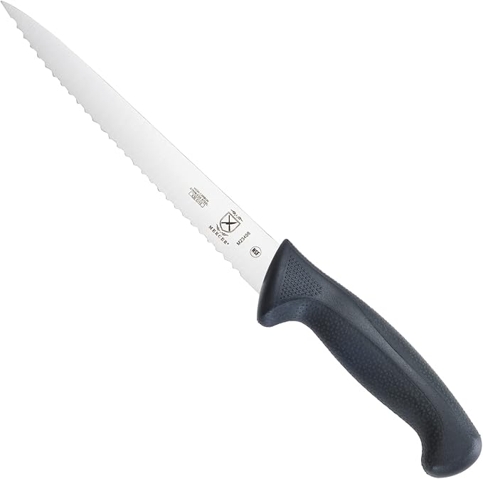Mercer Culinary M23408 Millennia Black Handle, 8-Inch Wavy Edge, Utility Knife by MercerCulinary