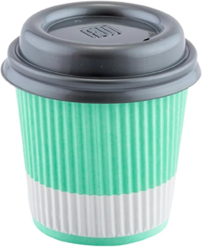Restaurantware Ripple Wall Coffee Cups 500 Count 4 Ounce Insulated Light Green - Image 8