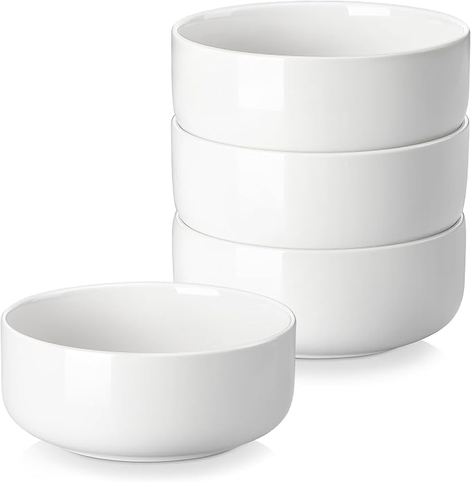 MALACASA 24 OZ Ceramic Bowls Set of 4, Dishwasher Microwave Oven Safe, Series by MALACASA