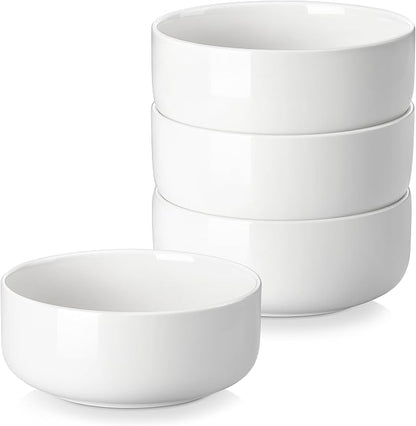 MALACASA 24 OZ Ceramic Bowls Set of 4, Dishwasher Microwave Oven Safe, Series by MALACASA