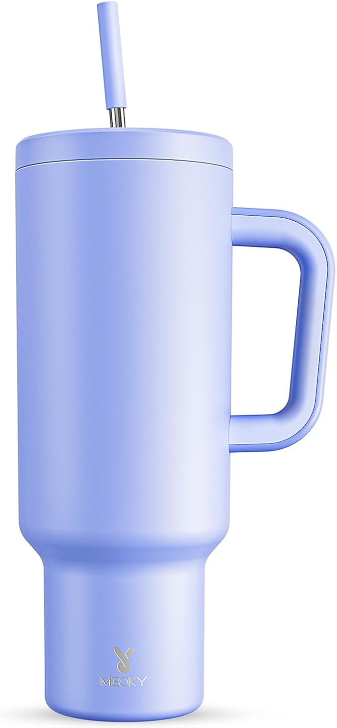 Meoky 50 oz Tumbler with Handle, Tumbler with Lid and Straw, Insulated by MEOKY