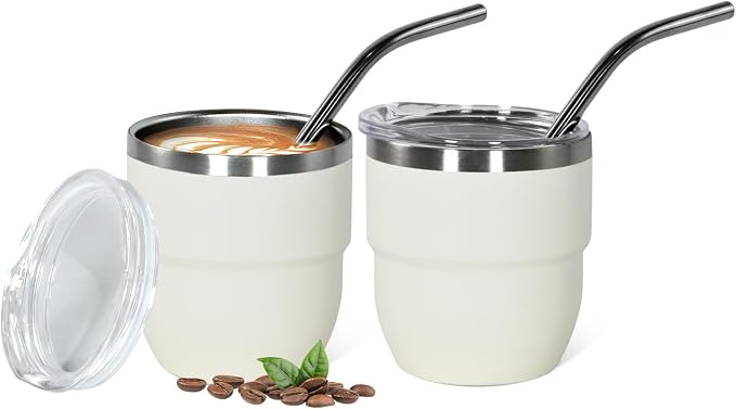 CHLJAR Espresso Cups, 4oz Insulated Espresso Cup Set of 2, Espresso Shot Cups by Unknown