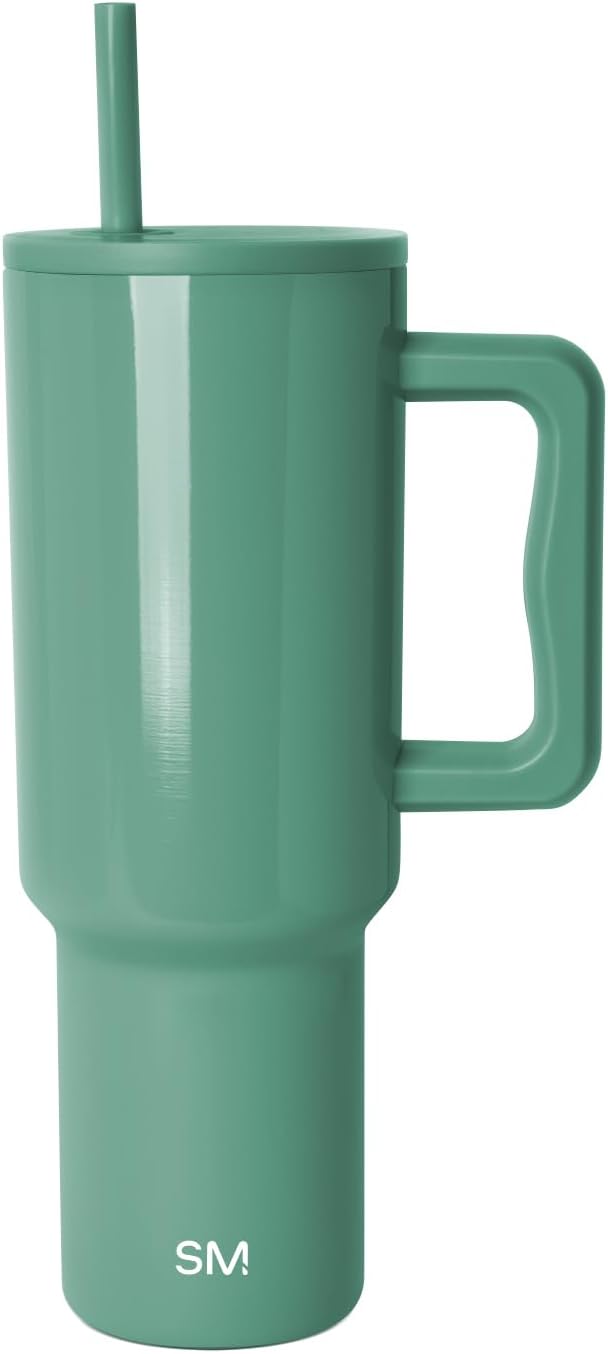 Simple Modern Tumbler with Handle and Straw | 40oz | Green | Trek Tumbler by Unknown