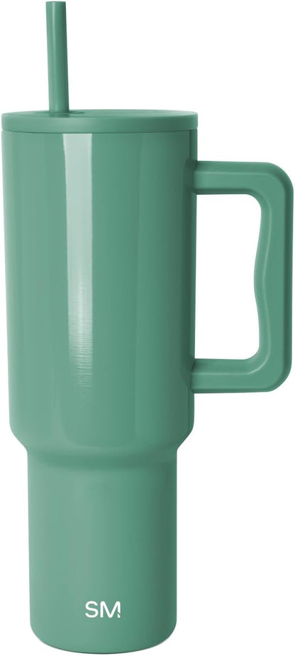 Simple Modern Tumbler with Handle and Straw | 40oz | Green | Trek Tumbler by Unknown