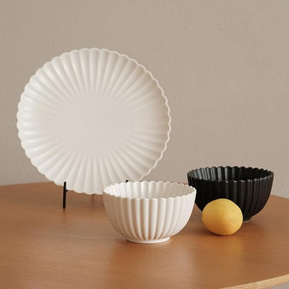 WENSHUO Daisy Plates Set of 6 (Nacre White, 10.5 Inch)