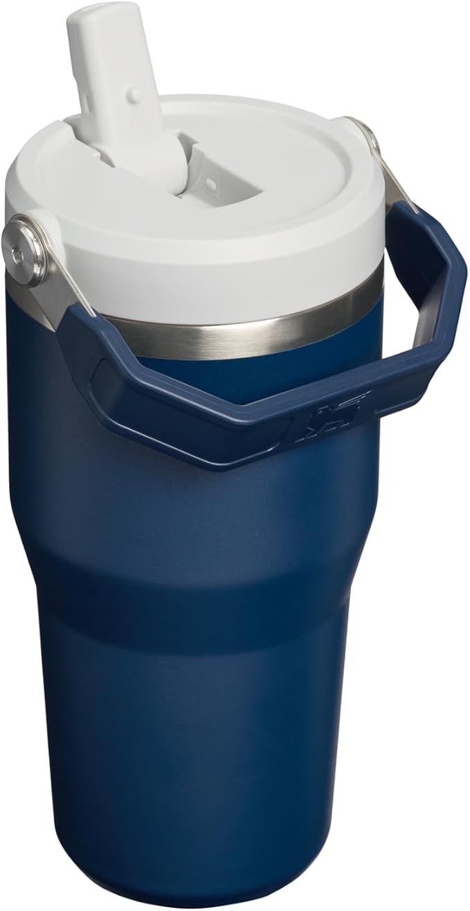 STANLEY IceFlow 2.0 Flip Straw Tumbler, 20 oz, Dark Navy | Easy Carry Handle | - Image 3
