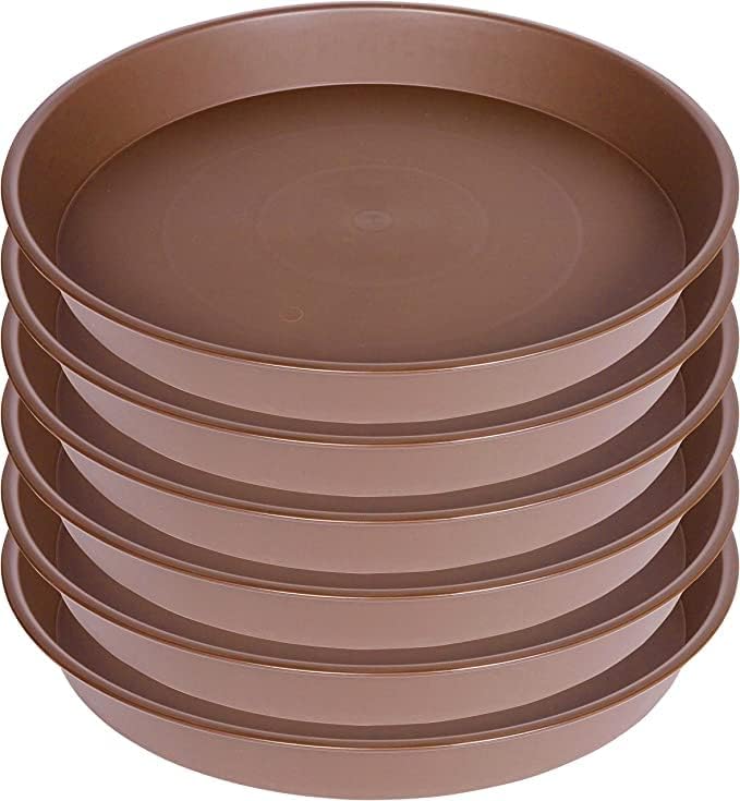 6 Pack Plant Saucer 4 5 inch, Heavy Sturdy Plant Drainage Tray by Bleuhome