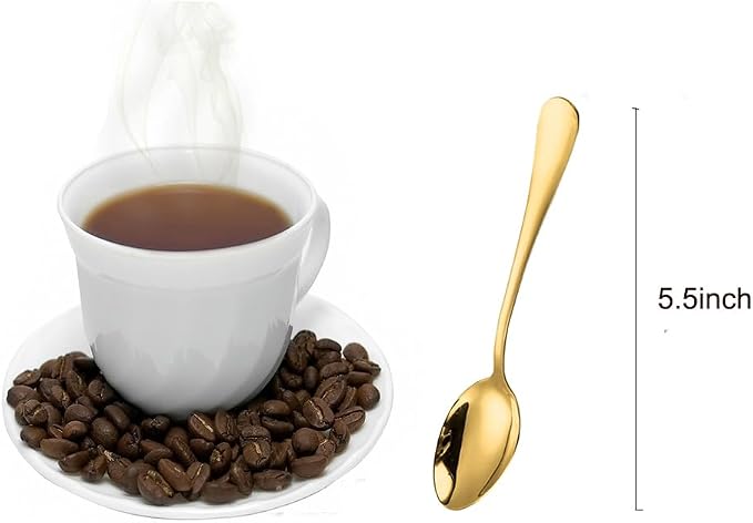 Demitasse Espresso Spoons, 5.5 Inches Stainless Steel Coffee Spoon - Image 2