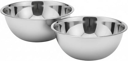 8 Quart Stainless Steel Mixing Bowl - Large Capacity Heavy Duty Kitchen Prep Bowls, Flat Base Design, Dishwasher Safe, For Baking, Dough, Salad, Cooking & Food Prep - 2 Pack
