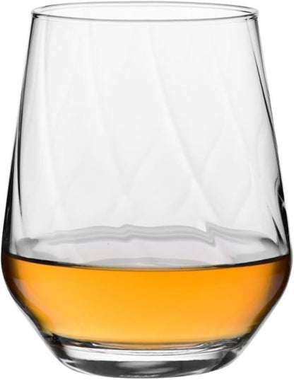 Krosno Textured Drinking Glasses,Set of 3, Water and Juice, Wine and Cocktails,14,54 fl. oz, Splendour LUMI Collection, Ideal for Everyday Use, Drinking Glasses, Dishwasher Safe, Made in Europe