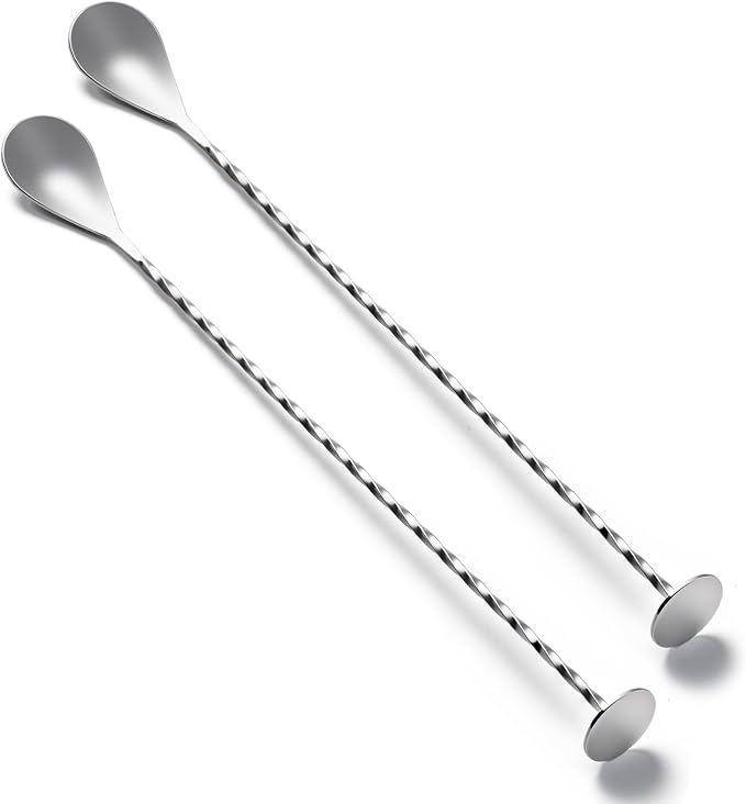 Bar Spoon Cocktail Mixing Stirrers, 12” by Briout