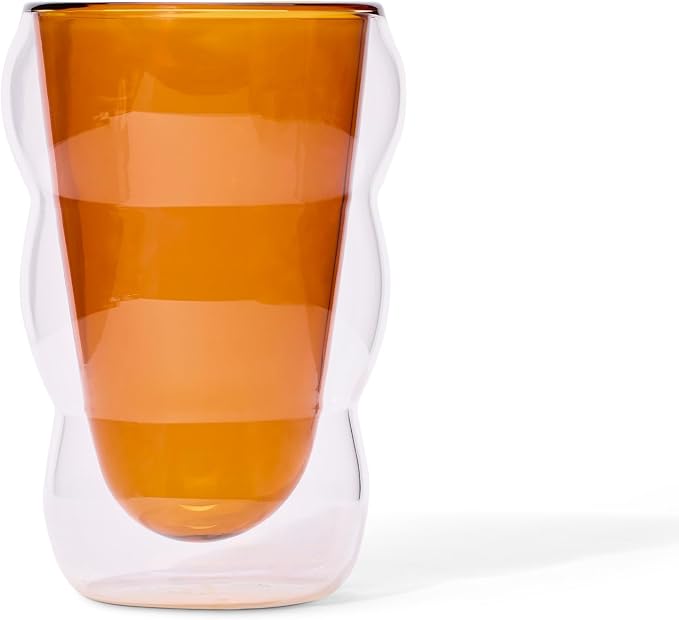 Teaspressa Amber Glass Cloud Cup 12 oz Double-Wall Insulated Borosilicate Glass by Teaspressa