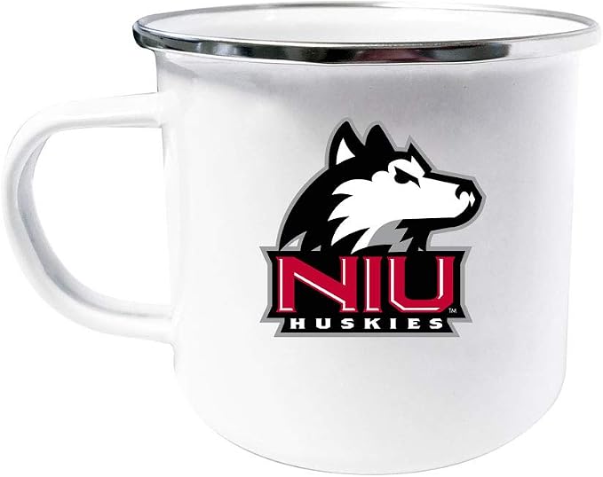 Northern Illinois Huskies Tin Camper Coffee Mug White. Officially Licensed by RandRImportsInc