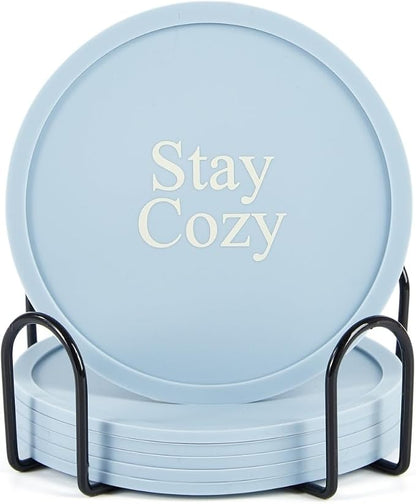 Silicone Coasters Set of 6, Premium Drink Coaster by HiramWare