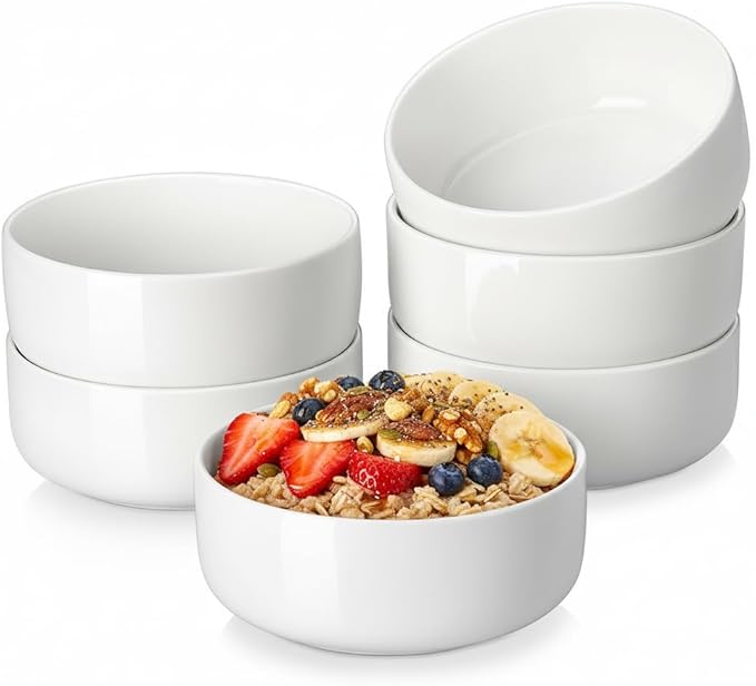MALACASA 24 OZ Cereal Bowls, Porcelain Soup Oatmeal Bowls Set of 6, Kitchen by MALACASA