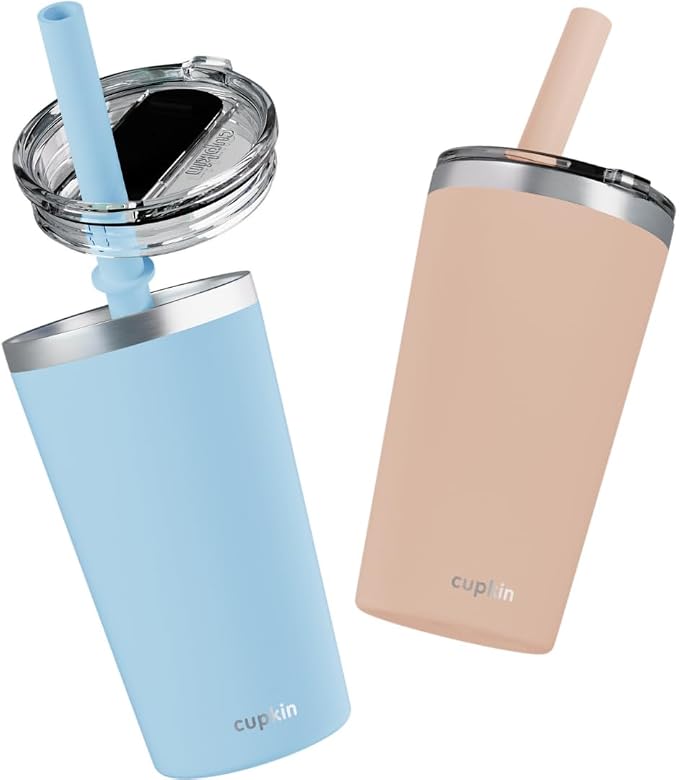 CUPKIN Toddler Tumblers, The Original 12 oz Stackable Stainless Steel Cups by CUPKIN