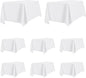 PureFit 8 Pack Rectangle White Table Cloths 60 x 126 Inch for 6Ft Tables, Stain and Wrinkle Resistant Table Linens for Home Use, Wedding, Party, Banquet and Camping