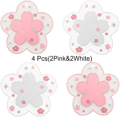 Sakura Coasters Set of 4 Kawaii Cup Mat Anti-Skid Pot Bowl Pad Placemats PVC - Image 2
