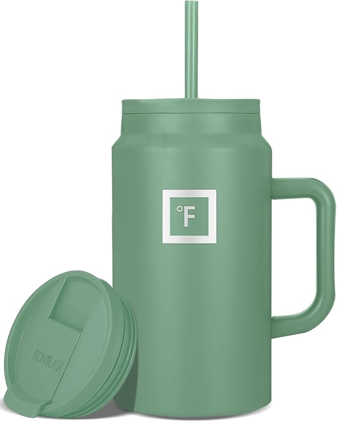 IRON °FLASK Co-Pilot Insulated Mug w/Straw & Flip Cap Lids by IronFlask