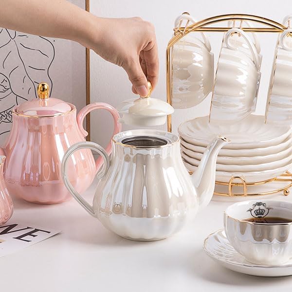 Sweejar Porcelain Tea Sets British Royal Series, 8 OZ Cups& Saucer Service - Image 6