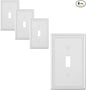 4-Pack Single Toggle Light Switch Cover Plate, Pearls Decorative Switch Plate Covers, Pure White 1 Gang Metal Wall Plate, Corrosion Resistant