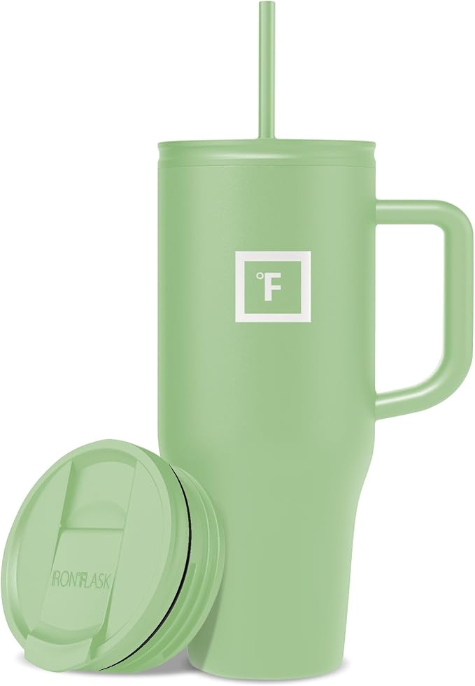 IRON °FLASK Co-Pilot Insulated Mug w/Straw & Flip Cap Lids by IronFlask