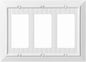 Beadboard Outlet Covers Wall Plates, Bamboo Fiber Light Switch Covers, Natural Material Electric Receptacle Decorative Switch Plate Outlet Cover (Pure White, 3 Gang Decorator 1 Pack)