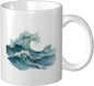 Minimal Style Sea Waves Ceramic Cup, Elegant Coffee Mug Tee Drinkware Water Cup by Unknown