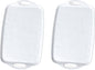 Large Serving Tray Set of 2 – 19 x 12 Inch White Rectangular Melamine Trays with Handles – Durable Plastic Food Serving Tray for Snacks, Meals, Parties, Outdoor & Indoor Use