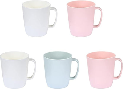 Coffee Mugs Set of 5, 10 Ounce, 3 Basic Colors | Unbreakable Plastic Coffee - Image 8