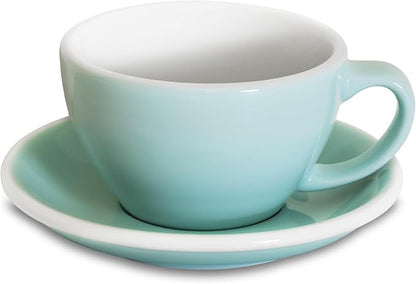 Loveramics Latte Art Mug with Saucer, 10 oz Ceramic Coffee cups with Round by LoveramicsUSA