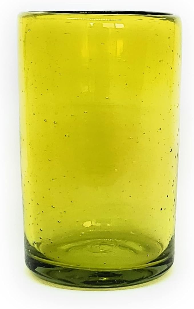 Solid Yellow 14 oz Drinking Glasses, Recycled Glass, Toxin-Free - Image 3