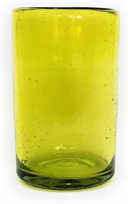 Solid Yellow 14 oz Drinking Glasses, Recycled Glass, Toxin-Free - Image 3