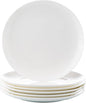 Fine Bone China Dessert Plates 6-Piece, Cake Plate, Side Plate 8 Inches, Fine Glaze With Pure White Color Sturdy and Durable, Thin Thickness and Light Weight, Microwave and Dishwasher Safe