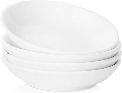 UIBFCWN 3 Oz Ceramic Dipping Bowls, Soy Sauce Dishes Set of 4, Dipping Sauce Cups/Bowls/Dishes for Kitchen, Mini Appetizer Plates for Condiment Sushi Ketchup BBQ Party, 4 Inch
