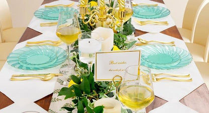 YOUBET 125PCS Clear Green Plastic Plates - Image 7