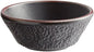 Heika Black Matte Textured Stoneware Bowl, 16 oz, Round, Banded Rim, Oven Safe, 12 per Case