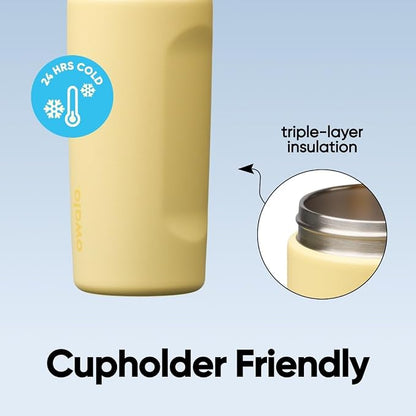 Owala FreeSip Kids Stainless Steel Water Bottle 16 oz Butter Half - Image 4