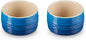 Le Creuset Stoneware Round Ramekin Straight Wall Set of 2, 7 oz. Each, Marseille