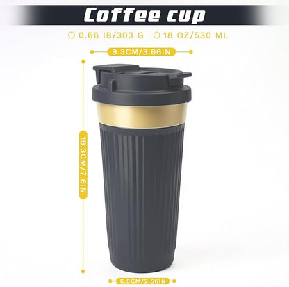 Vacuum Insulated Stainless Steel Travel Coffee Mug, Leak Proof Cup - Image 5