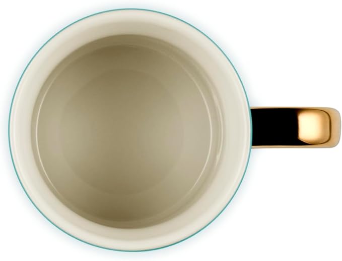 Le Creuset Stoneware Vancouver Mug, 14 oz., Riviera/Gold Metallic Handle - Image 3
