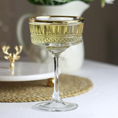 Pasabahce Vintage Golden Touch Coupe Glasses Set Of 4 - Image 2