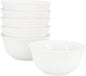 Elama Henryi 6 Piece Embossed Rim Detail Porcelain White 6.1 Inch Bowl Set by Elama